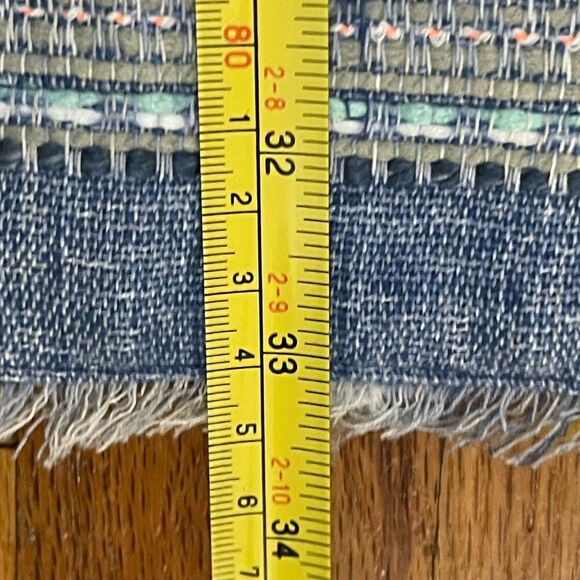 AKEMI + KIN ANTHROPOLOGIE Tweed Striped Shift Dress Size 6 Blue Spring Coastal - Picture 7 of 9